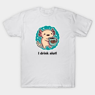 Cute Axolotl Coffee Lover T-Shirt